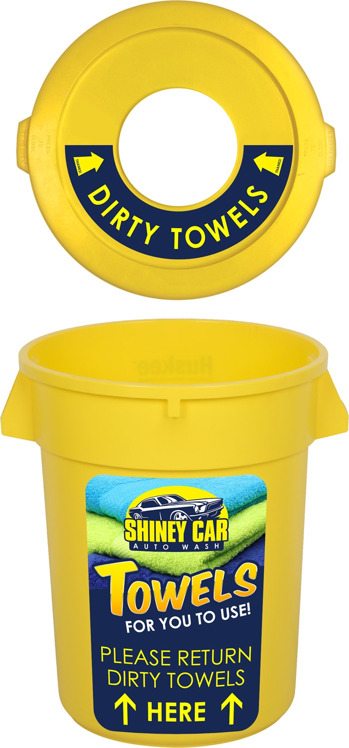 32 GALLON TOWEL CAN & LID - TSS Car Wash Equipment