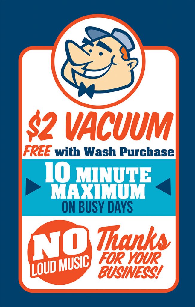HANGING VACUUM SIGN SMALL TSS Car Wash Equipment