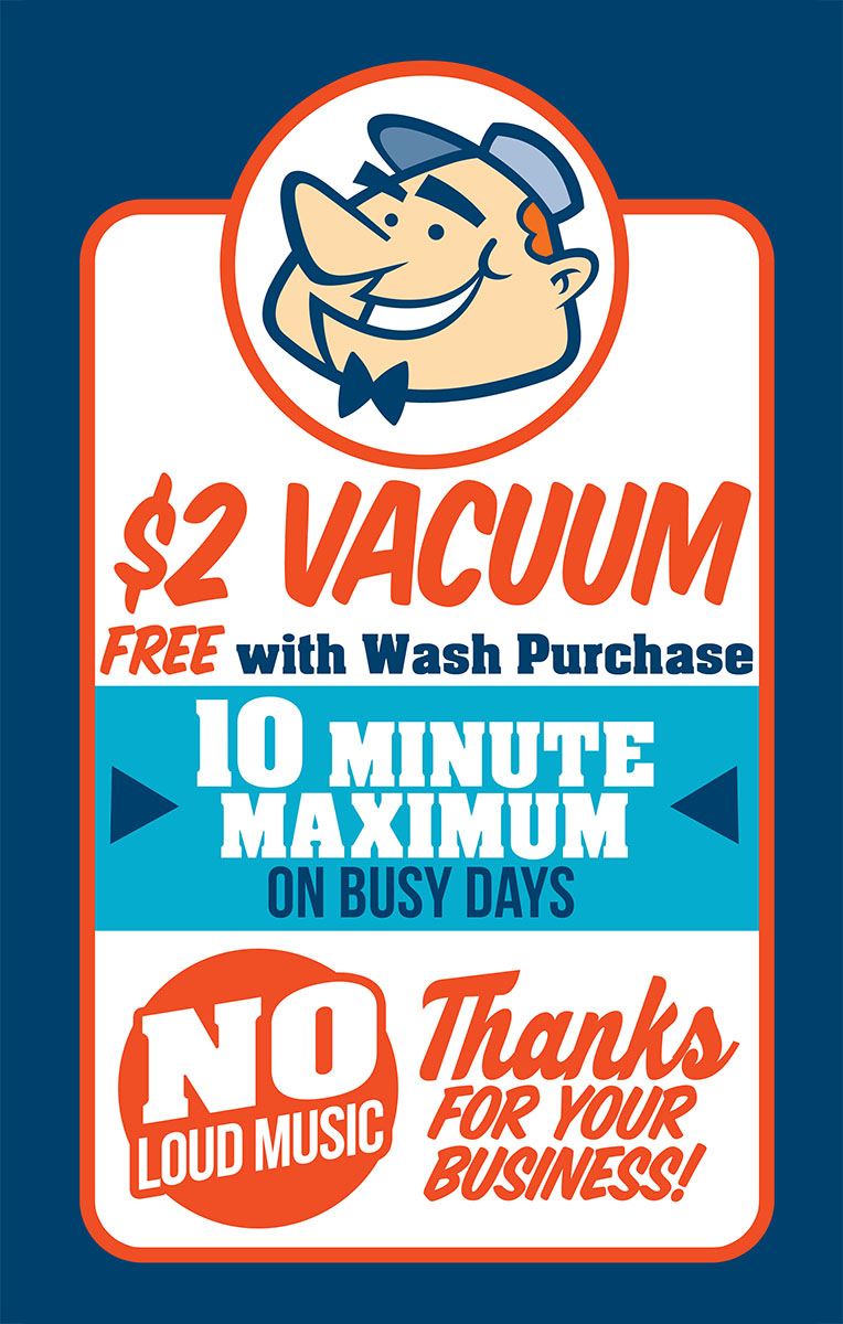 HANGING VACUUM SIGN - SMALL