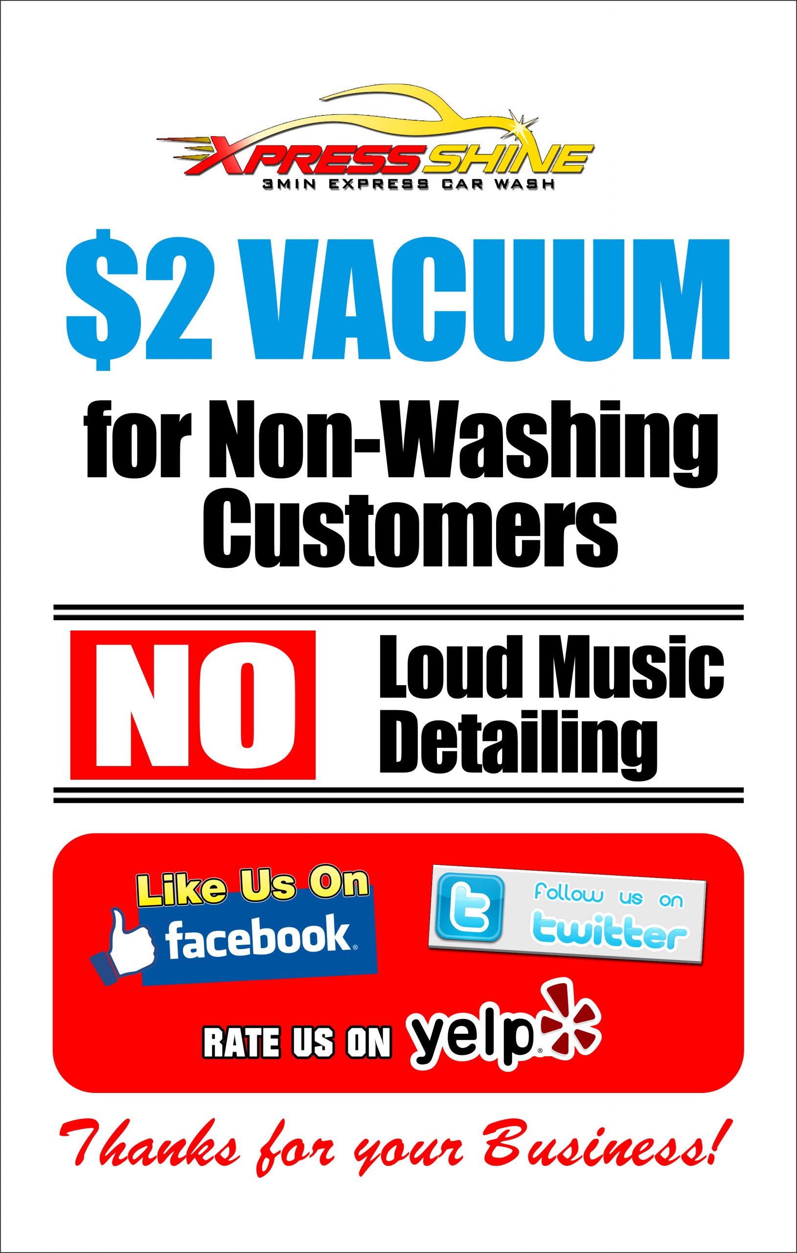 HANGING VACUUM SIGN - SMALL - Image 2