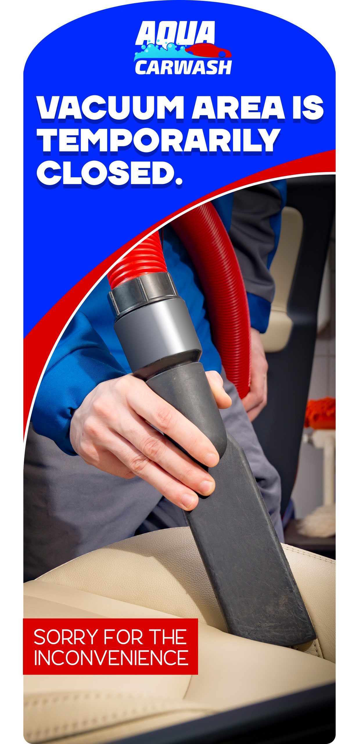 VACUUM AREA SIGN TSS Car Wash Equipment