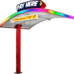EDGE ILLUMINATED CURVED CANOPY - SINGLE POST